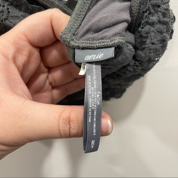 Aerie Lace Bralette Grey Adjustable Strap Medium Intimate - Picture 3 of 5